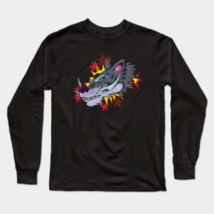 Dope wolf Gang mean face illustration Long Sleeve T-Shirt